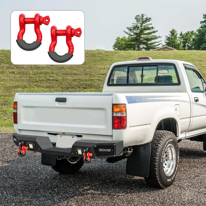 Rear Bumper for 1989-1995 Toyota Pickup with LED Lights & D-Rings & Sensor Holes-6