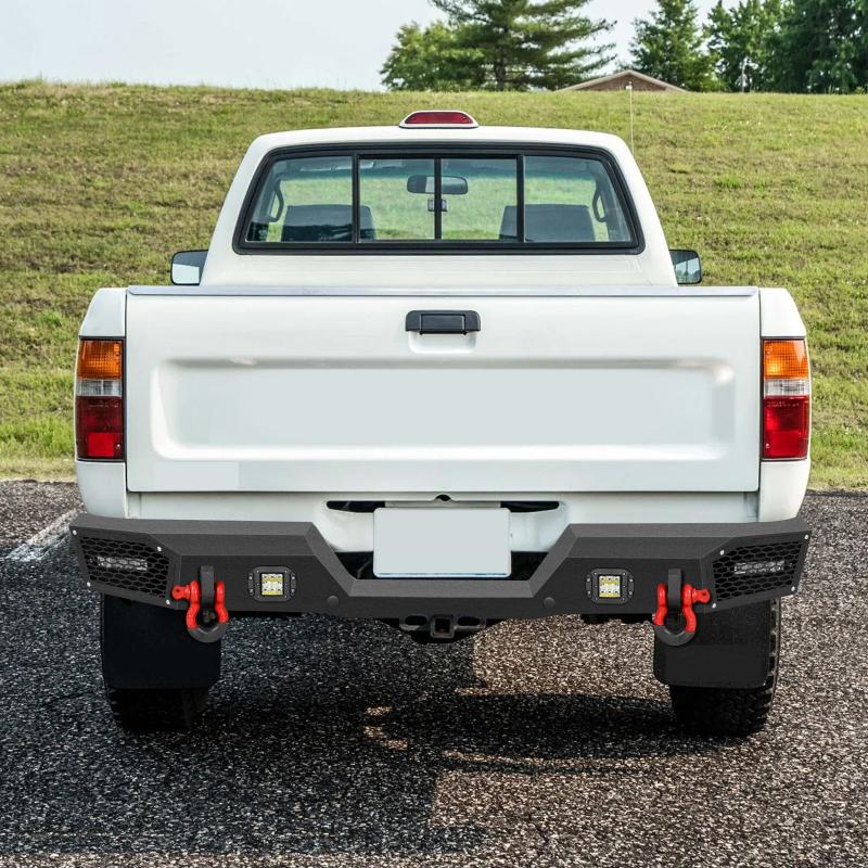 Rear Bumper for 1989-1995 Toyota Pickup with LED Lights & D-Rings & Sensor Holes-7