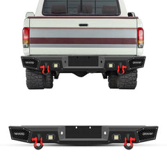 Rear Bumper for 1992-1997 Ford F150/F250/F350 with D-Rings & LED Lights-1