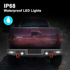 Rear Bumper for 1992-1997 Ford F150/F250/F350 with D-Rings & LED Lights-5