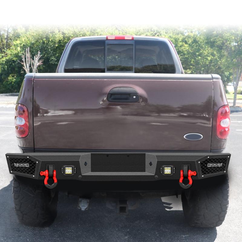 Rear Bumper for 1992-1997 Ford F150/F250/F350 with D-Rings & LED Lights-7