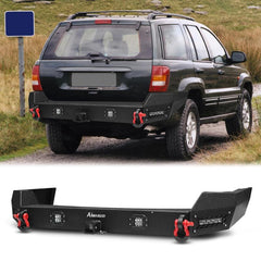 Rear Bumper for 1999-2004 Grand Cherokee WJ with LED Lights & D-rings-4