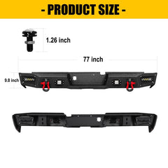 Rear Bumper for 2003-2009 RAM 2500丨3500 with LED lights & D-Rings & Sensor Holes-2