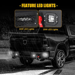 Rear Bumper for 2003-2009 RAM 2500丨3500 with LED lights & D-Rings & Sensor Holes-3