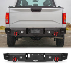 Rear Bumper for 2015-2023 Ford F150 with D-Rings & LED Lights-1