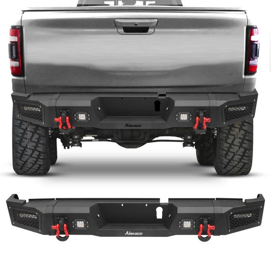 Rear Bumper for 2019-2022 RAM 2500丨3500 with LED lights & D-Rings & Sensor Holes-1