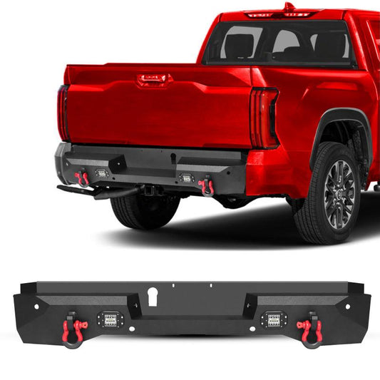 Rear Bumper for 2022-2024 Toyota Tundra with D-ring & LED Lights & Sensor Holes-1