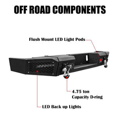 Rear Bumper Compatible with 2010-2018 RAM 2500丨3500 with Winch Plate and LED lights-3