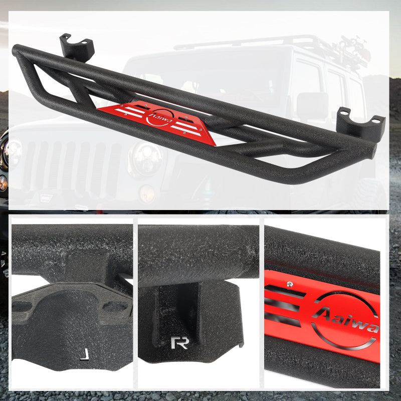 Steel Side Steps for 2007-2018 Wrangler JK 2-Door-6