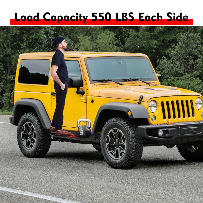 Steel Side Steps for 2007-2018 Wrangler JK 2-Door-9