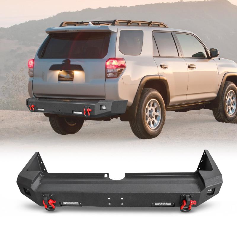 Steel Rear Bumper with LED Lights & D-Rings Fit 2015-2020 Toyota 4Runner-4